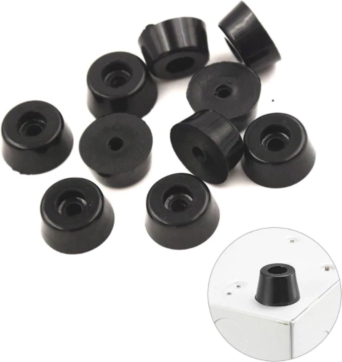 FSW-Products - 4 Stuks Rubberen Voetjes - Onderzetters en Stootdopjes - Rubber Deurstopper - Meubelonderzetter - Trillingsdempers - Antislip Bescherming - 15 x 12 x 8 mm — afbeelding 1