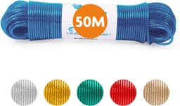 LaundrySpecialist Waslijn - Waslijndraad - Wasdraad - Waslijndraad met stalen kern - 50 meter met stalen kern - Blauw — thumbnail 1
