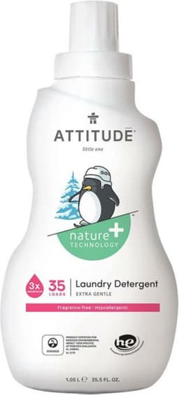 Attitude - Little Ones Baby Vloeibaar Wasmiddel Parfumvrij - 1050ml — thumbnail 2