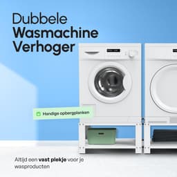 Bodo® - Wasmachine Verhoger - Dubbel - Kast - Ombouw met Plank - Wit - 127x54x31cm — thumbnail 2