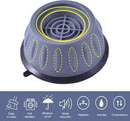 Trillingsdempers Wasmachine - Wasmachine Verhoger - Extra Dik - Wasmachine Dempers - Droger - Vaatwasser- Trillingsdemper - Anti Slip Trilmats - Schokdemper -Anti Tril Poten-Wasmachine Trillingsdempers -4-delige wasmachinevoet met rubberen pad — thumbnail 3
