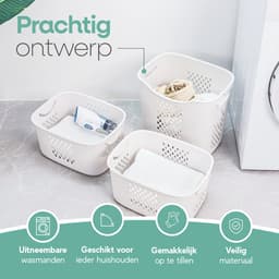 Sens Design Wassorteerder – Wasmand met 3 vakken - op wieltjes — thumbnail 4