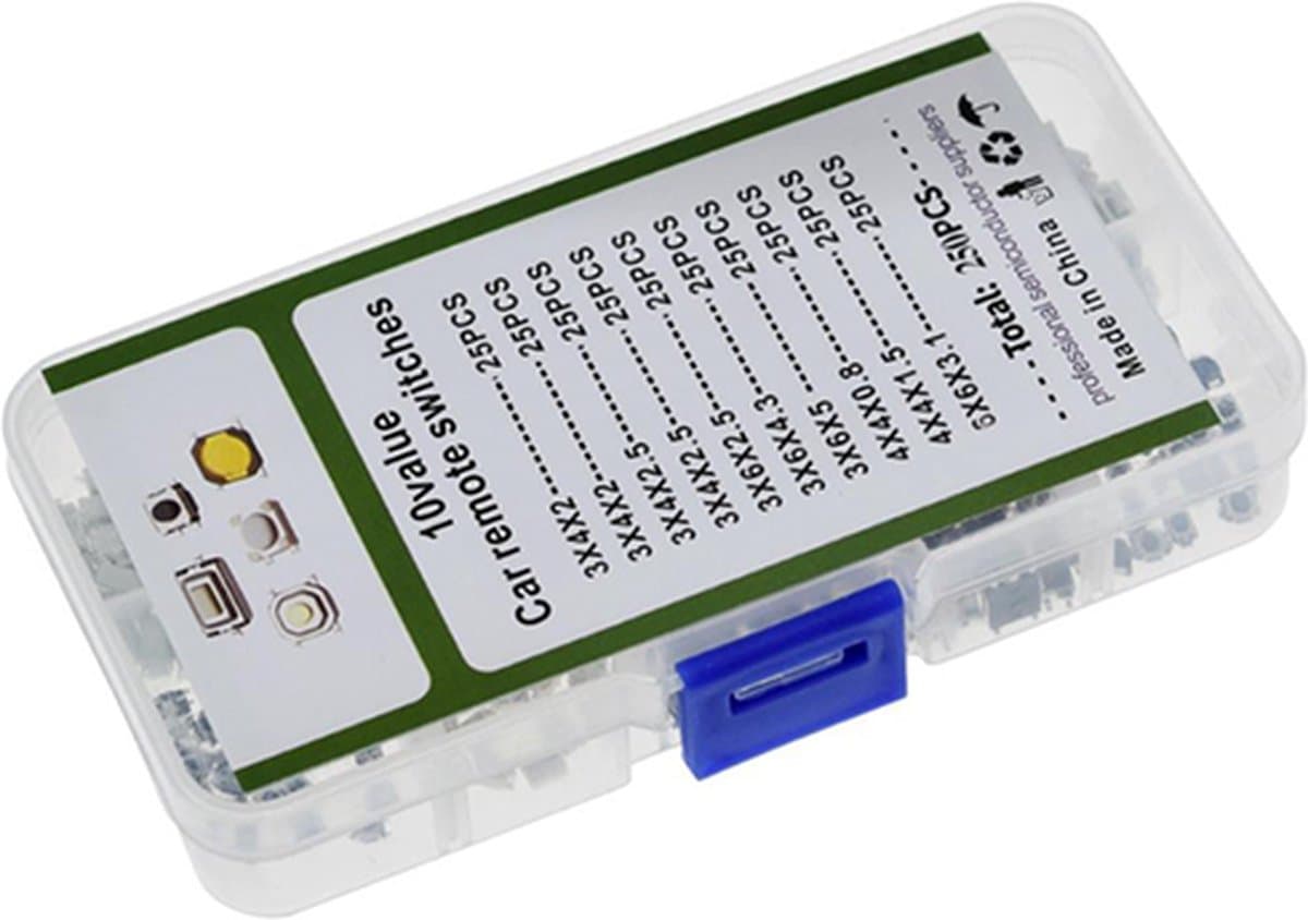 Microswitch drukknop assortiment 250 stuks Microschakelaars — afbeelding 1