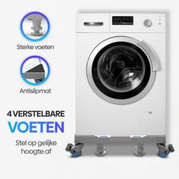 Olvy Home - Wasmachine Verhoger met Wielen - Wasmachine Opbouwmeubel - Wasmachine Sokkel - Kast - Tot 300 KG - Ook voor Droger, Koelkast, Vaatwasser en Vriezer — thumbnail 4