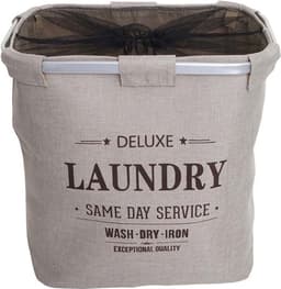 Wasmand MCW-C34, Wasbox Wasmand Wasmand met net, 1 vak 56x49x30cm 82l ~ beige — thumbnail 5