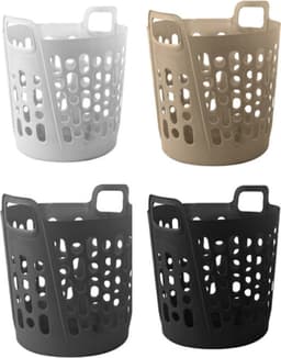 Flexibele wasmand - wit - 45 liter - kunststof - 41 x 44 x 48 cm — thumbnail 2