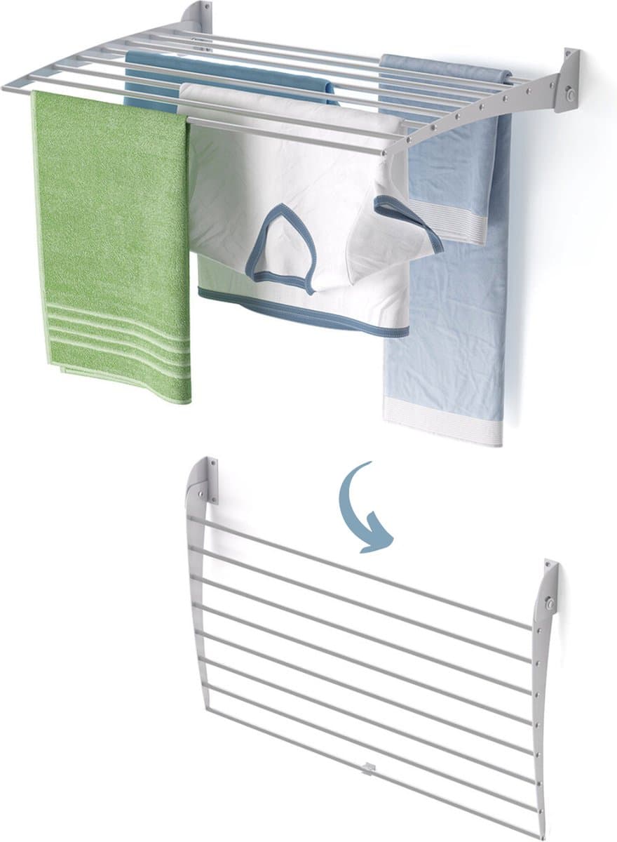 Foxydry Fold 82 cm DOWN - wasdroogrek wandmontage clicksysteem - neerwaartse sluiting - 82 x 50 x 10 cm — afbeelding 1