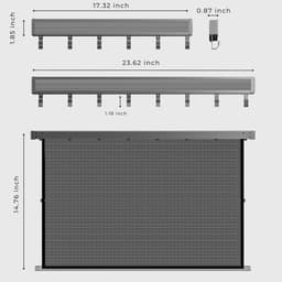 Aan de muur bevestigde kledingdroogrek, opvouwbaar wasdroogrek, 44cm brede aluminium opvouwbare hangende garderobe met 6 handdoekhaken - grijs — thumbnail 2