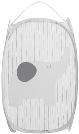 2 Stukken Vuile Kledingmand - Mesh Pop Up Wasmanden - Opvouwbare wasmand - 30x50cm - Speelgoedmand Kinderen - Wasbox Opvouwbaar - Laundry basket - Wasmanden - Opbergmand voor Badkamer - Waszak (roze, grijs) — thumbnail 4