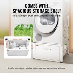 Hanimo Wasmachine Verhoger Met Lade - Wasmachineverhoger - Wasmachine Opbouwmeubel - Wasmachine Sokkel - 36cm Hoog - Wit - Universeel — thumbnail 2