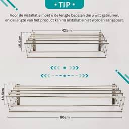 ApexArte® Wanddroogrek - Droogrek Inklapbaar - Wasrek - Droogtoren - Droogrekken - Zilver — thumbnail 2