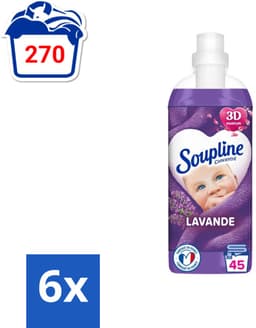 Soupline Wasverzachter Lavendel 6 x 1 l (45 wasbeurten per verpakking) Voor een langdurig gevoel van frisheid - Voordeelverpakking — thumbnail 1