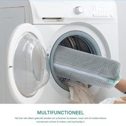 2-pack herbruikbare wasmachine schoenenzakken - cilindrische multifunctionele schoenenwaszak - anti-deformatie - verstelbare schoenenwaszak sportschoenreinigingszak, 360° reiniging witte schoenen - multifunctionele schoenenwaszak voor wasmachine en d — thumbnail 2