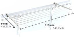 Foxydry Duo 118 cm hangend wasrek - wit - rechthoekige reling — thumbnail 3
