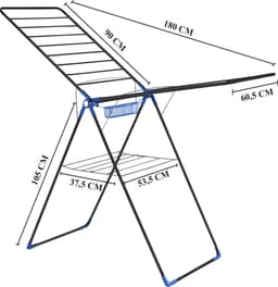 Belinay - Wasrek - Droogrek - Wasrek inklapbaar -Zwart Blauw — thumbnail 3