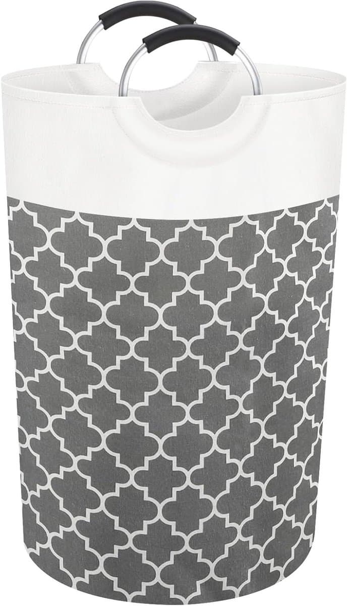 Opvouwbare wasmand - 82 liter wasverzamelaar - grijs - Oxford-stof — afbeelding 1