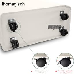 Opvouwbare Wasmand op Wieltjes - Dunne Waterdichte Wasmand - Geschikt voor Huishoudelijk Gebruik - Beige - Compact Formaat - 1 stuk — thumbnail 3