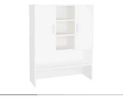 DeXem - wit wasrek. Wasmachinemeubel 70,5x25,5x90 cm wasmachinekast - wasmachine ombouw - wasmachine opberg kast - wasmachine verhoger -