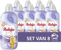 Robijn - Wasverzachter - Puur & Zacht - 8 flessen 440 wasbeurten - Voordeelverpakking — thumbnail 1