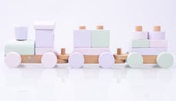 Houten stapel trein - roze paars met groen | Spelen | Liebelini — thumbnail 5