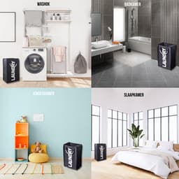 Janse® Wasmand - Opvouwbare wasmand - Laundry - Zwart - Wassorteerder - Waszak - Camping wasmand — thumbnail 3