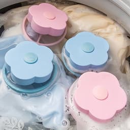 Narimano® Wasmachines, drijvend, pluisfilter, netzak, haarfilter, bloemenvorm, haarfilter, herbruikbaar, filter voor wasmachine, vanger — thumbnail 2