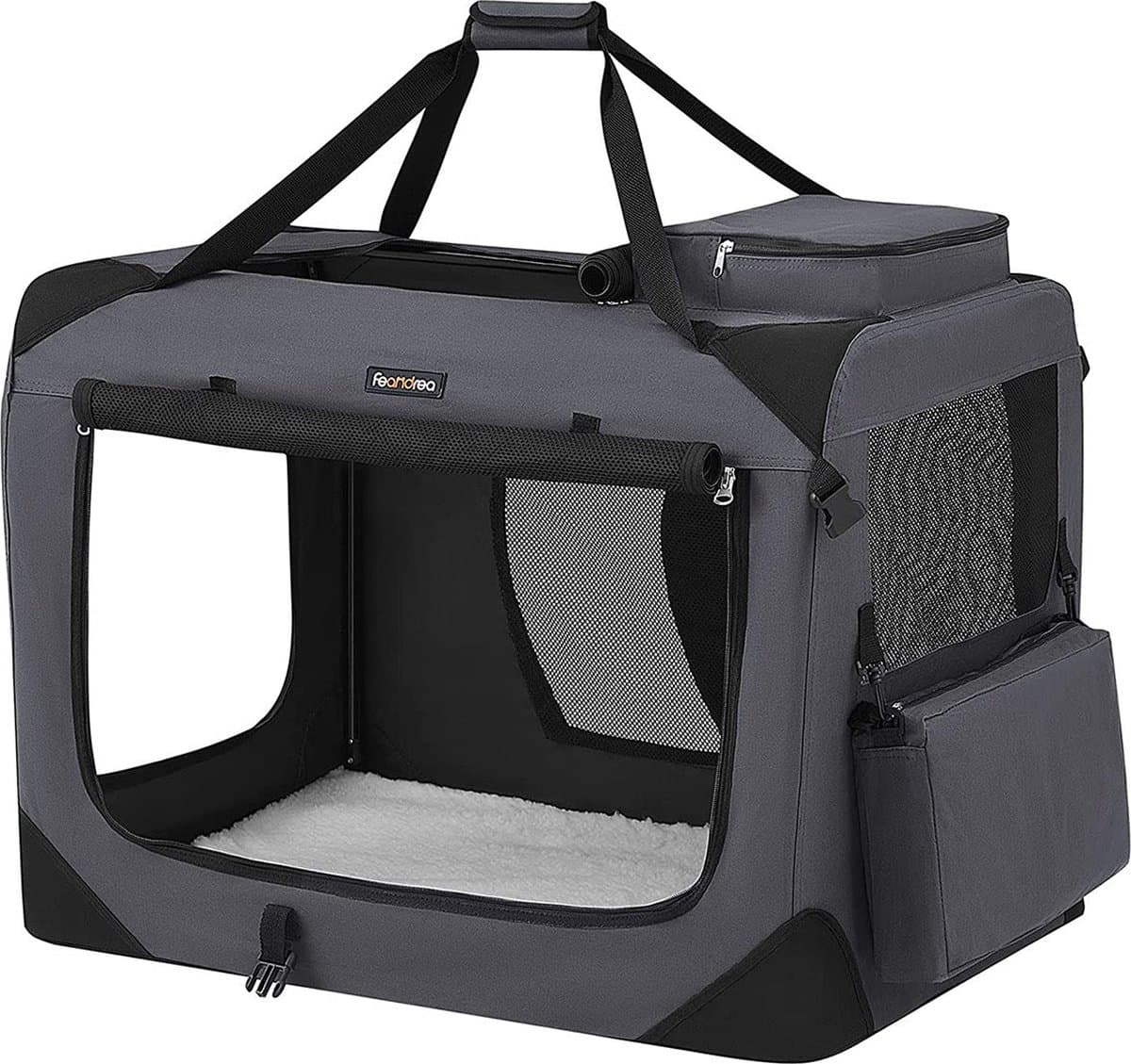 Opvouwbare hondenkooi - transportbox - reisbench - grijs - 81 x 58 x 58 cm — afbeelding 1