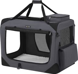 Opvouwbare hondenkooi - transportbox - reisbench - grijs - 81 x 58 x 58 cm — thumbnail 1