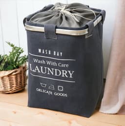 Wasmand - Wasmanden - Elegante Aluminium Opbergemmer met Ringhandvat - Wasmand inklapbaar - Opvouwbare Wasmanden - 35cm x 30cm x 50cm - IJzeren Pijpenrek — thumbnail 2