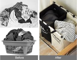 Opvouwbare Wasmand Organizer Voor Vuile Kleren Wasmand Grote Sorter Twee Of Drie Grids Inklapbare Opvouwbare Mand — thumbnail 4
