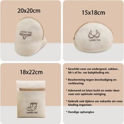Organizer waszakken set 4 - delig- was net met pak kleurbeschermerdoek - waszak 4 soorten - Waszak bh - Waszak ondergoed- Waszak sokken - Waszak shirt blouse - Wasmachine zakjes - Laundry bag set- Home — thumbnail 5