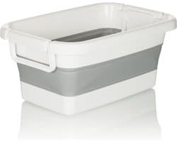 Opvouwbare wasmand/bak CLEAN SILW kunststof grijs/wit hjh OFFICE