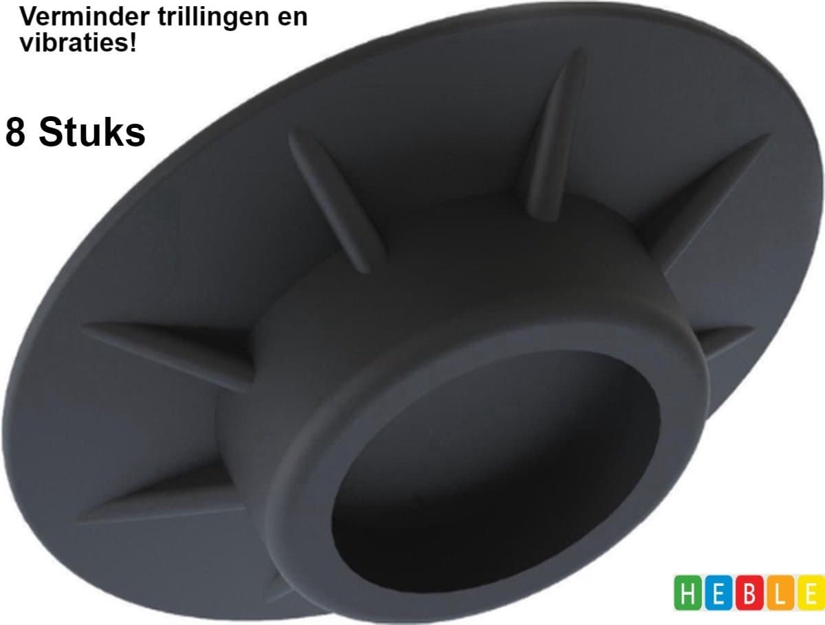 *** Trillingsdempers wasmachine – Set van 8 stuks – Extra dik - Voetjes wasmachine & droger - Wasmachine demper – Anti trillings / vibratie dempers pads – Antislip rubber – Trillingsmat – Antislipmat - Schokdempers wasmachine - van Heble® *** — afbeelding 1