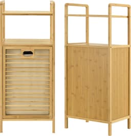 Bamboe wasmand Rendalen met plank 40x30x95 cm — thumbnail 5