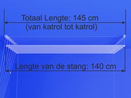 Heavy-duty Ruimtebesparend Plafond Wasrek - 7 stangen elk 140 cm lang — thumbnail 3
