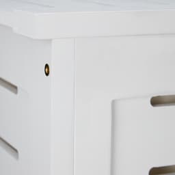 wasmand met deksel - 86 l - uitneembare waszak - hout - 65,5 x 45 x 45 cm - wit — thumbnail 5