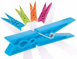 Wasknijpers - 64x stuks - gekleurde knijpers / wasspelden - Kunststof - wasgoed ophangen — thumbnail 5