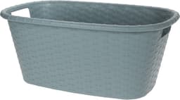 Grijsgroene wasmand 35 liter 60 x 40 x 25 cm - Kunststof/plastic draagmand - De was doen huishoudartikelen - Wasmanden/wasgoedmanden — thumbnail 1