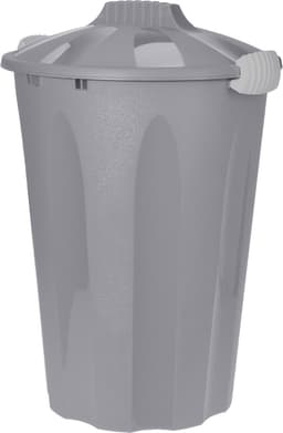 Bellatio Wasmand - kunststof - grijs - deksel - 40 liter - Wasmanden/wasgoedmanden - Huishouden — thumbnail 1