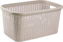 Plasticforte Wasmand - 35 liter - rotan - taupe - kunststof - 53 x 36 x 26 cm — thumbnail 1