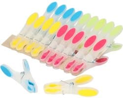 Wasknijpers soft grip - 20x - kunststof - 8 cm - wasgoed knijpers