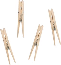 Urban Living XL Size wasknijpers - 48x - bamboe - 9 cm - Extra groot formaat — thumbnail 1