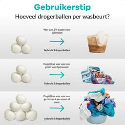 The Good Life Shop XL Drogerballen - Set van 6 XL wasbollen voor wasdroger - Inclusief opbergzak - Wasverzachter vervanging - Energie besparen -Duurzaam organisch wol - Valentijnsdag — thumbnail 4