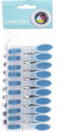 Soft grip wasknijpers -20x - kunststof - transparant - 8 cm — thumbnail 3