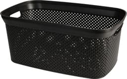Storage Solutions wasmand - 35 liter - zwart - 54 x 34 x 23 cm - Kunststof - Draagmand — thumbnail 1