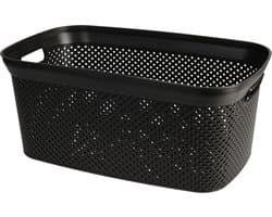 Storage Solutions wasmand - 35 liter - zwart - 54 x 34 x 23 cm - Kunststof - Draagmand — afbeelding 1