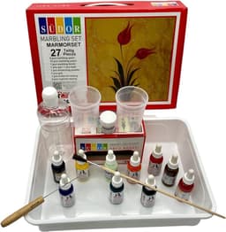 SÜDOR EBRU PAINTING 27-delige marmerkit voor beginners en professionals. Marmer set. 9 kleuren — thumbnail 2