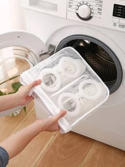Waszak - Schoenenzak - Waszak voor schoenen - Wasnet - Wasmachine net - Wasnet Met Rits - Was tassen - Wit - LOUZIR — thumbnail 3