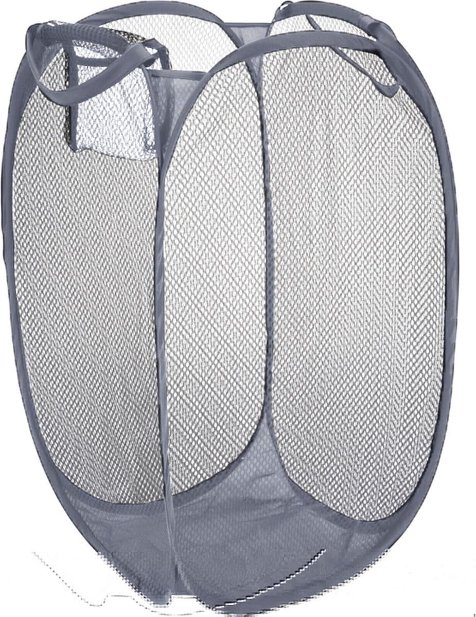 Wasmand flexibel/opvouwbaar - grijs - nylon - 36 x 36 x 58 cm - 64 liter — afbeelding 1