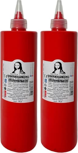 Südor Textielverf 1000 ml, rood.Wasbestendige textielverf voor lichte stoffen. Wasmachinebestendig, wasbestendig. Fixatie door strijken (2 x 500 ml) — thumbnail 1